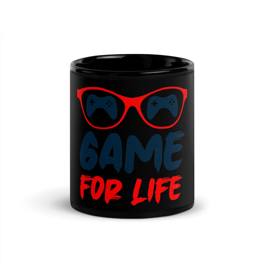 Black Glossy Mug Game For Life - Canvazon