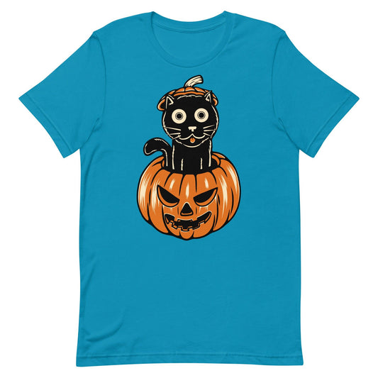 Unisex t-shirt pumpkin Cat - Canvazon