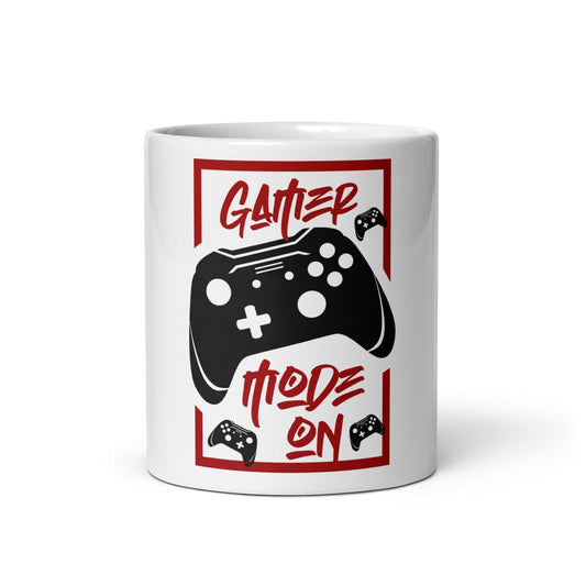 White glossy mug Gamer Mode On - Canvazon