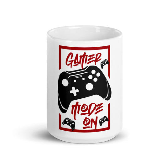 White glossy mug Gamer Mode On - Canvazon